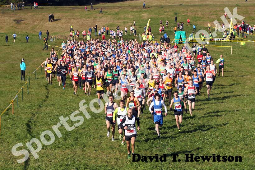 Senior mens start, 2012 Start Fitness North East Harrier League, Cramington.
